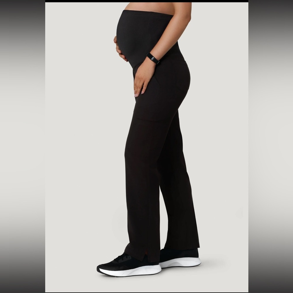 Mandala Black Maternity Scrub Pants